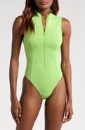 Good American Compression Zip-Up One-Piece Swimsuit