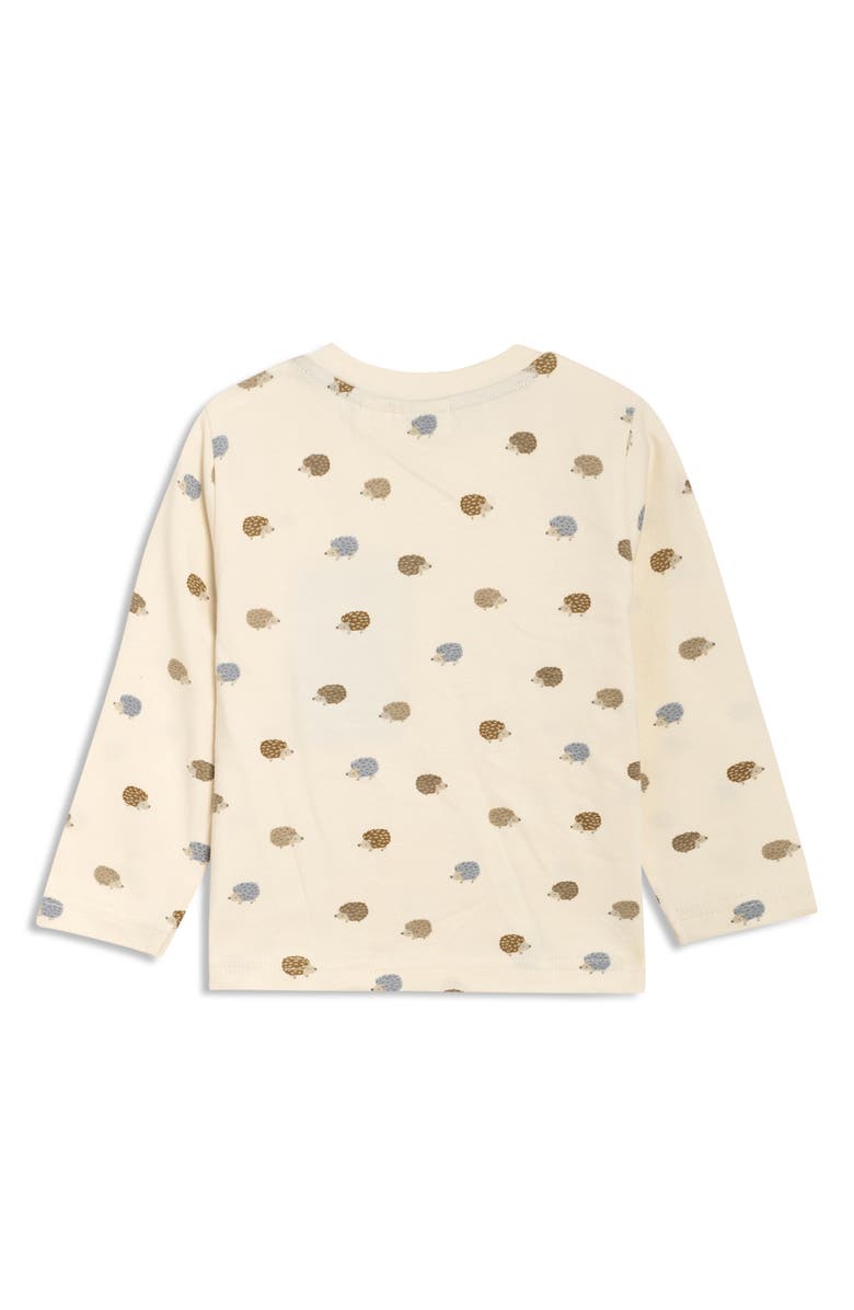 JOJO MAMAN BEBE Hedgehog Appliqué Long Sleeve T-Shirt & Overalls Set, Alternate, color,