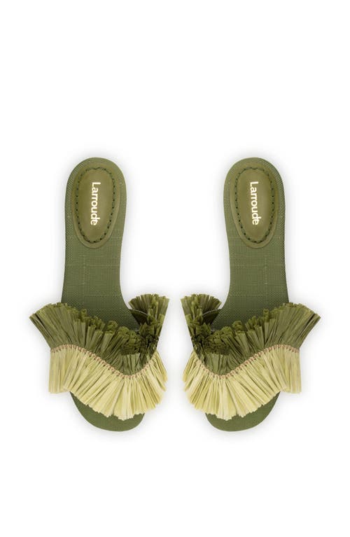 Larroude Ivy Fringe Flat In Seaweed Fringe