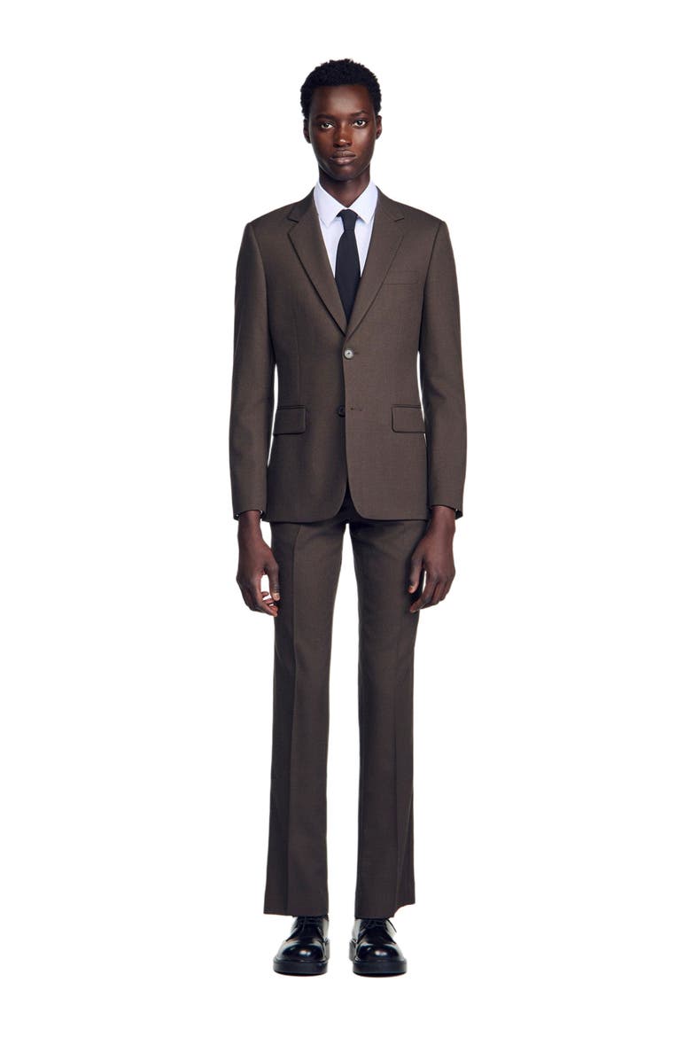 Wool suit jacket, Main, color, Dark taupe