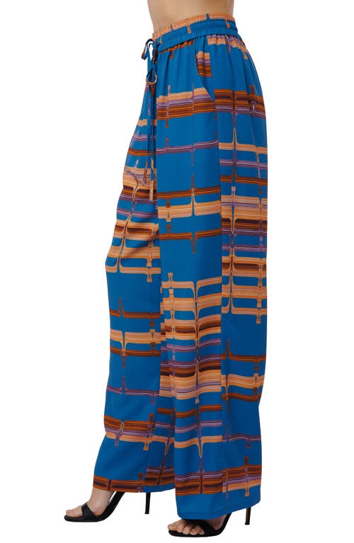 Ciebon Gina Drawstring Wide Leg Pants In Blue