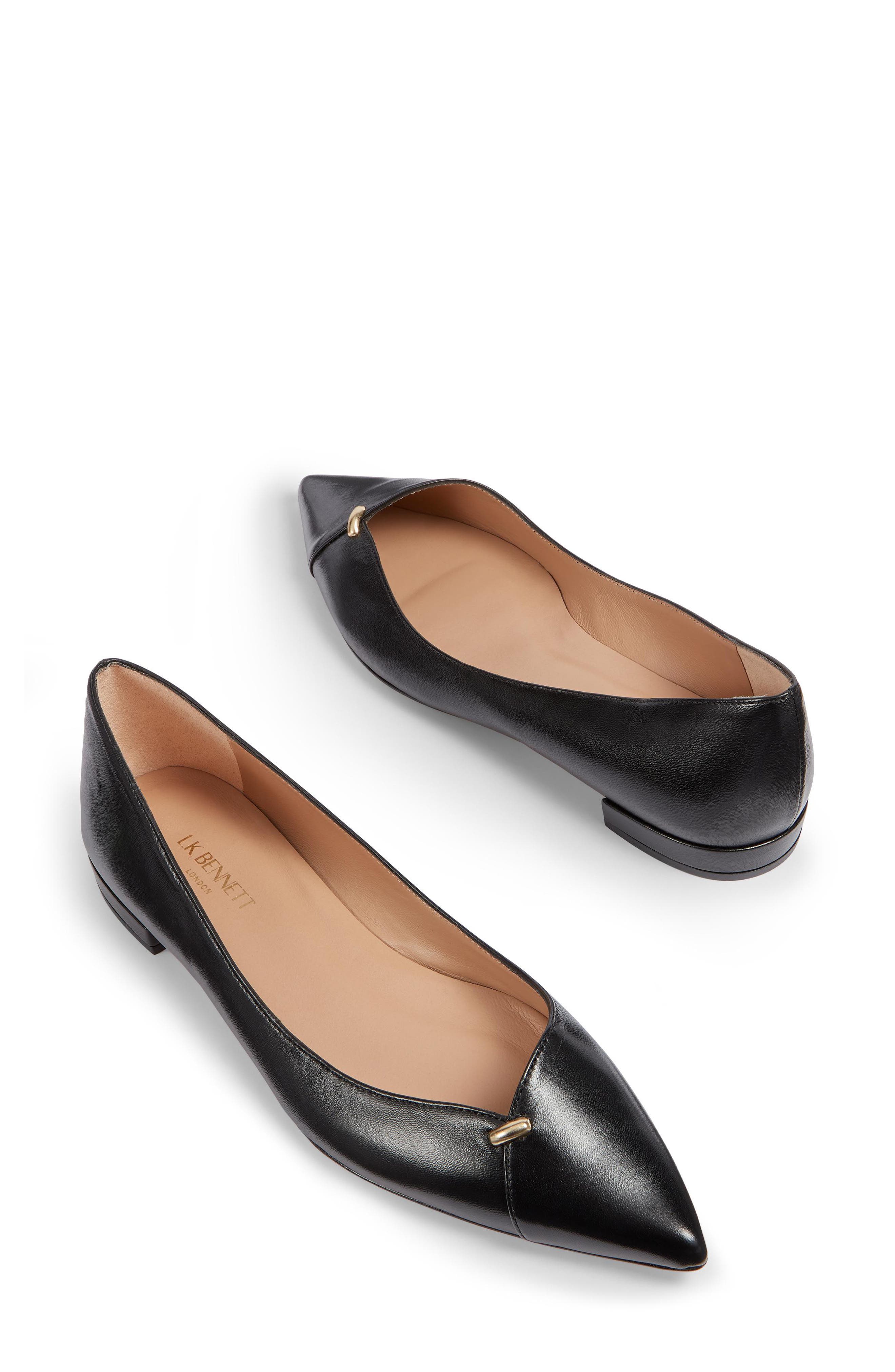 LK Bennett Cally Pointed Toe Flat, Alternate, color, Black