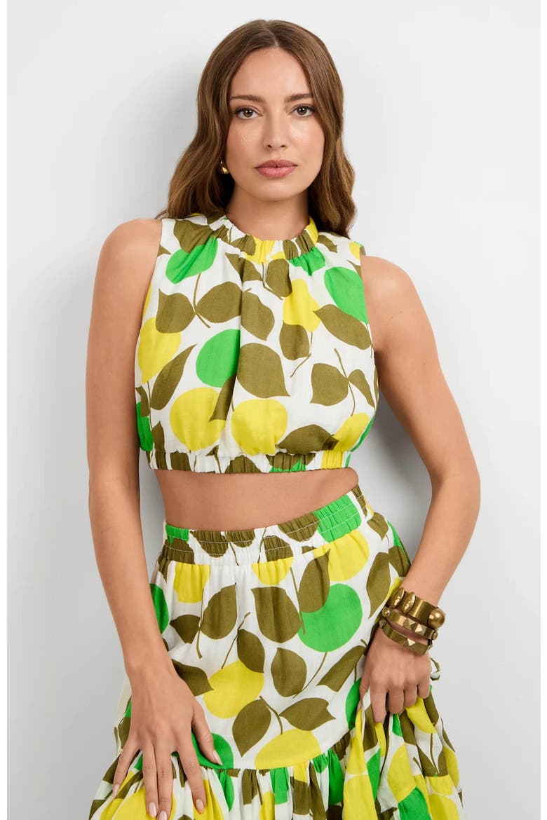 Kalila Crop Top, Alternate, color, Limone Print