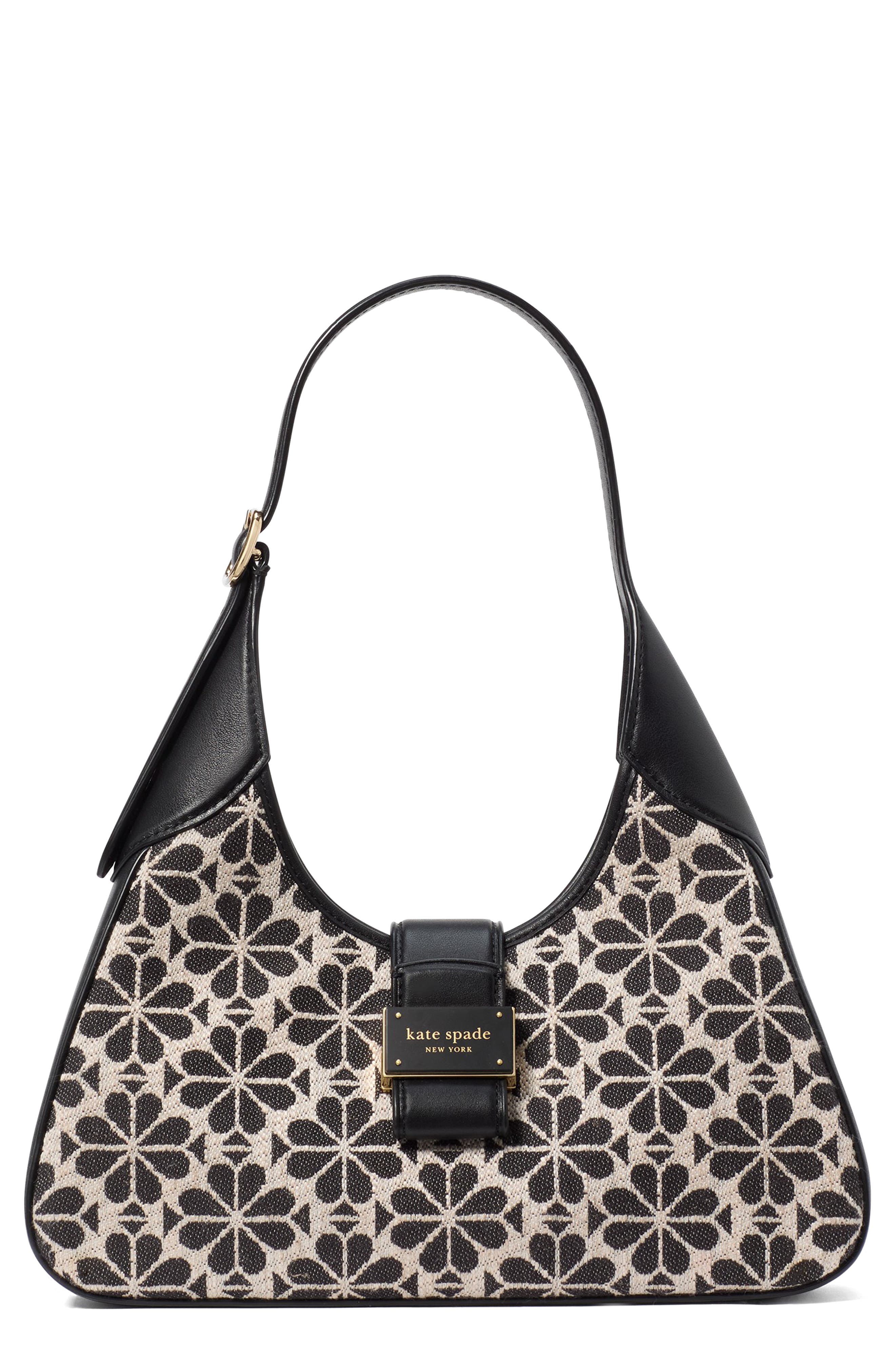 spade floral jacquard shoulder bag, Main, color, SAND MULTI