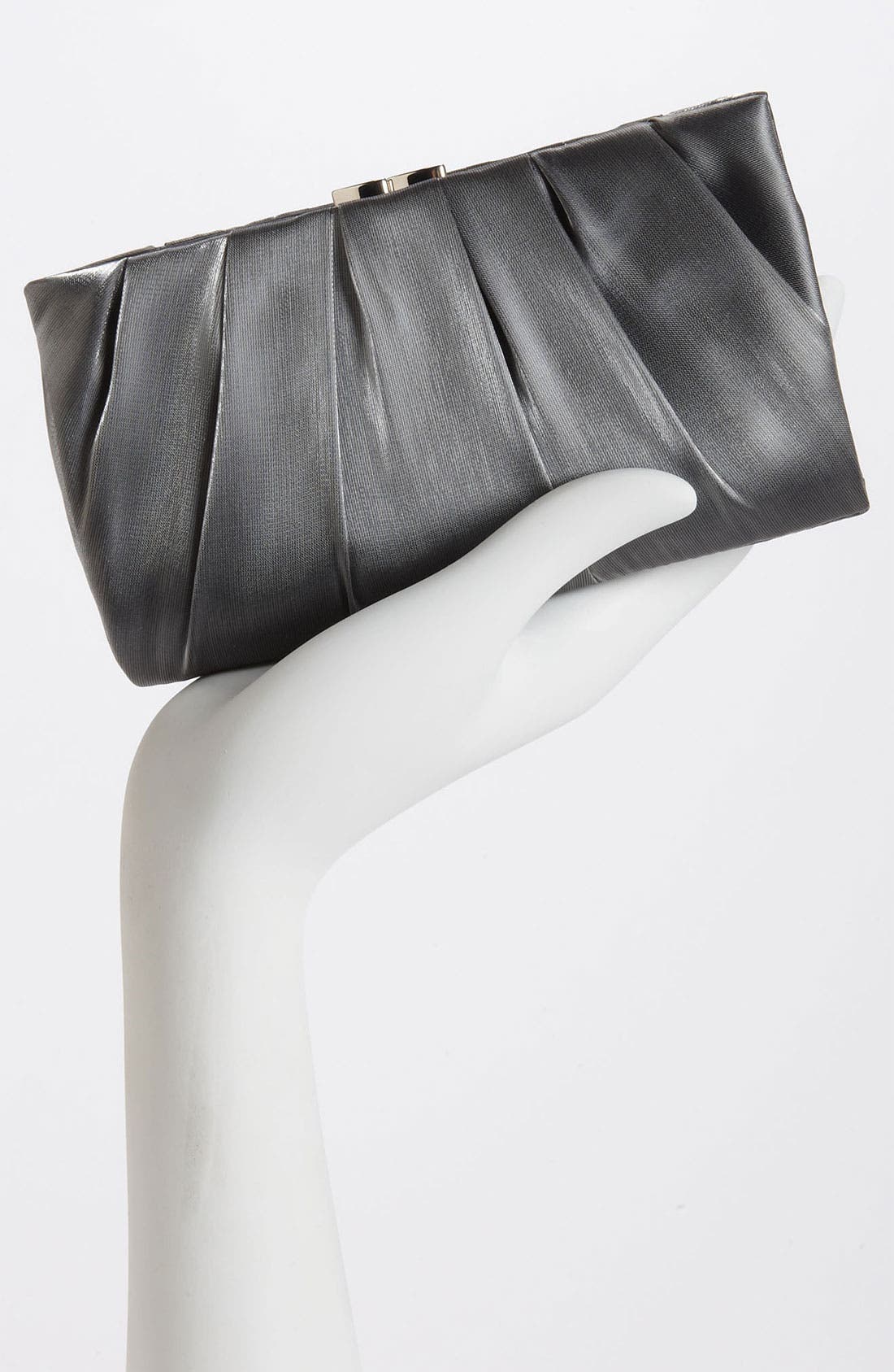 'Larry' Satin Clutch, Alternate, color, PEWTER