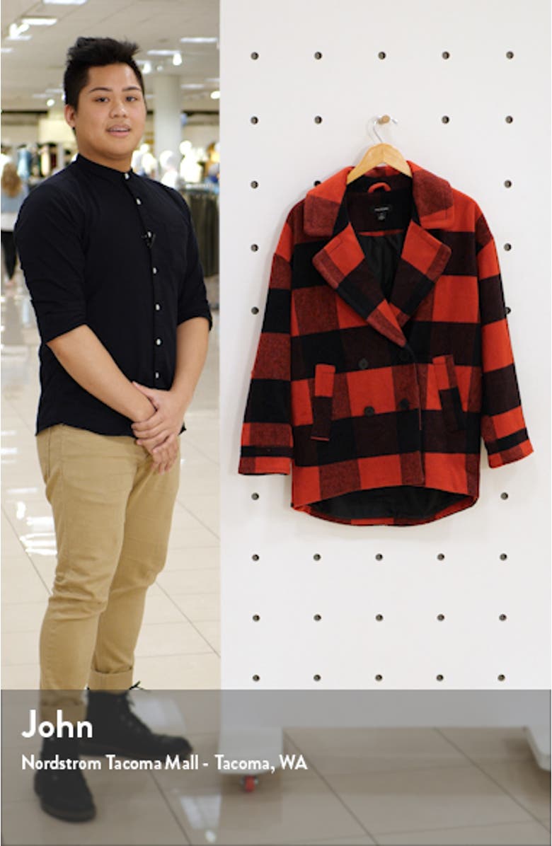 Buffalo Check Double Breasted Peacoat, sales video thumbnail