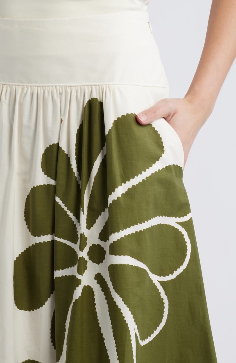 FARM Rio Palermo Botanical Midi Skirt, Alternate, color, Palermo Green