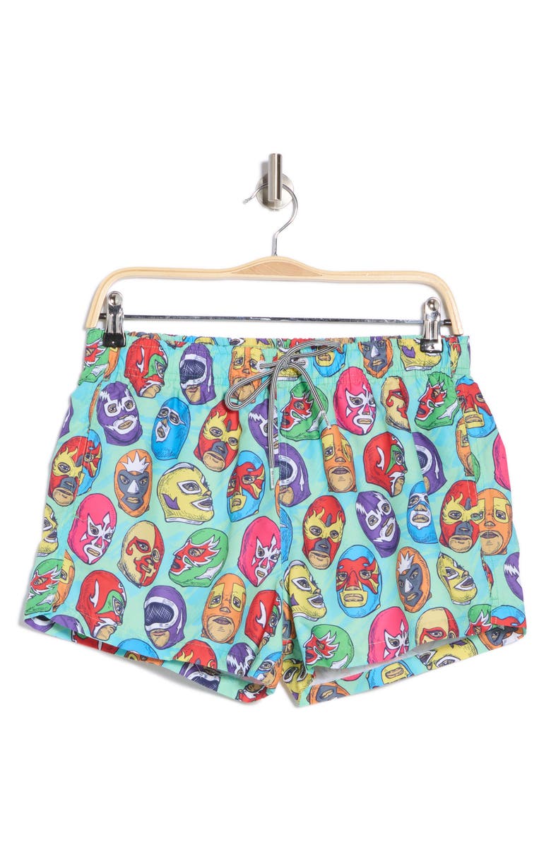Boardies Lucha Libre Shortie Swim Trunks, Alternate, color, 