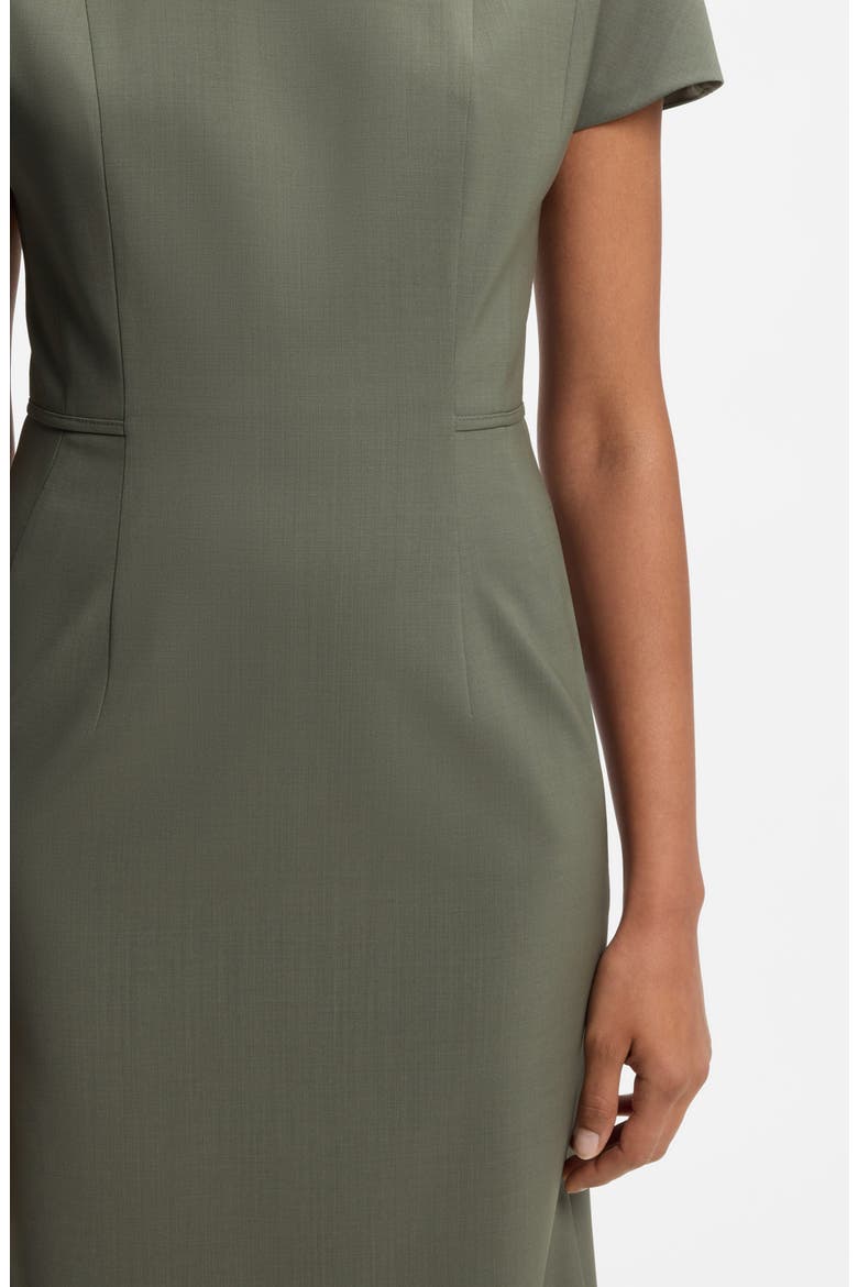 Dinerah Virgin Wool Sheath Dress, Alternate, color, TEA LEAF