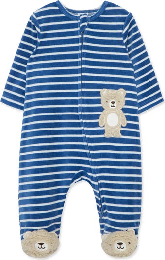 Lil Legs Classic Velour Footie - Berry main image 0