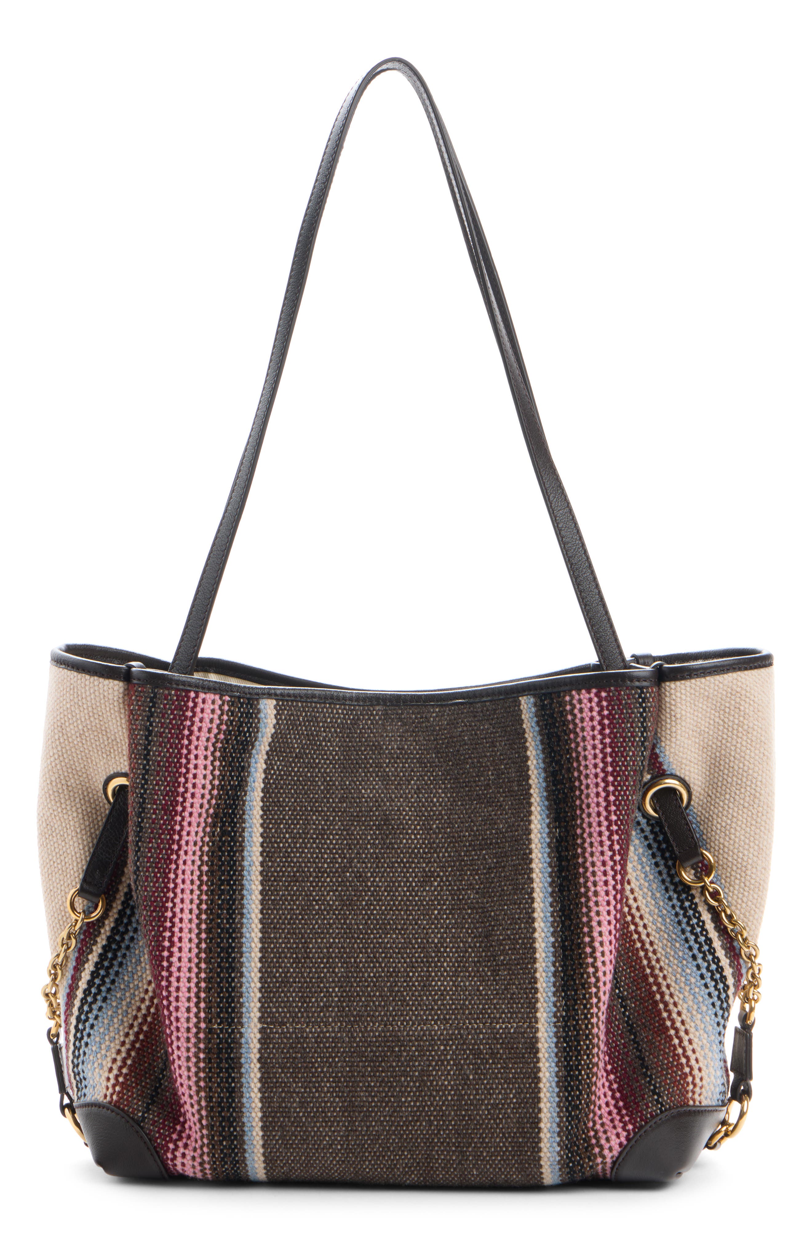 Clover Large Stripe Wool Blend Tote, Alternate, color, KOHL BROWN