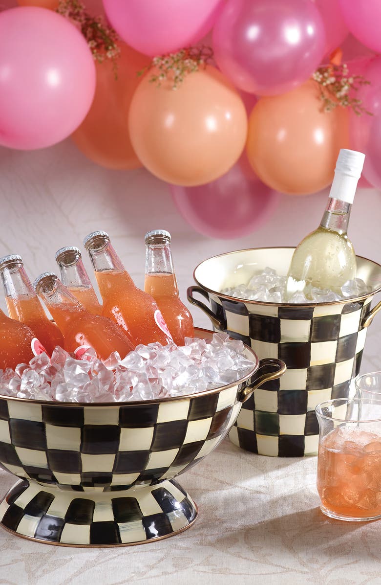 MACKENZIE CHILDS Courtly Check Enameled Steel Everything Bowl, Alternate, color, Black/ White