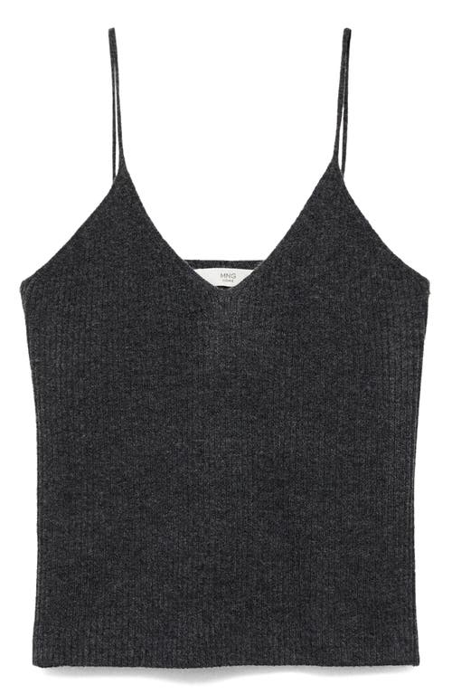 Mango Rib Sweater Tank In Charcoal