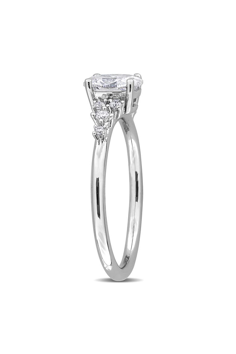 Oval Lab-Created Moissanite Engagement Ring, Alternate, color, WHITE