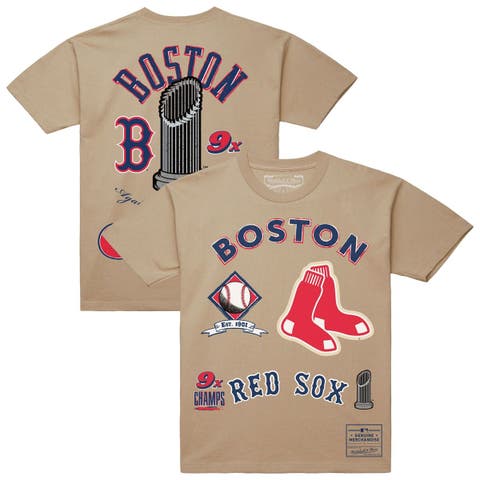 Men's Mitchell & Ness  Cream Boston Red Sox Legacy Defined T-Shirt