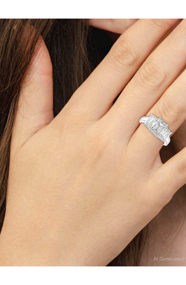 Bliss Diamond 3.55Ct TW Emerald Cut Three Stone Engagement Ring 14k Gold Lab Grown, Alternate, color, 
