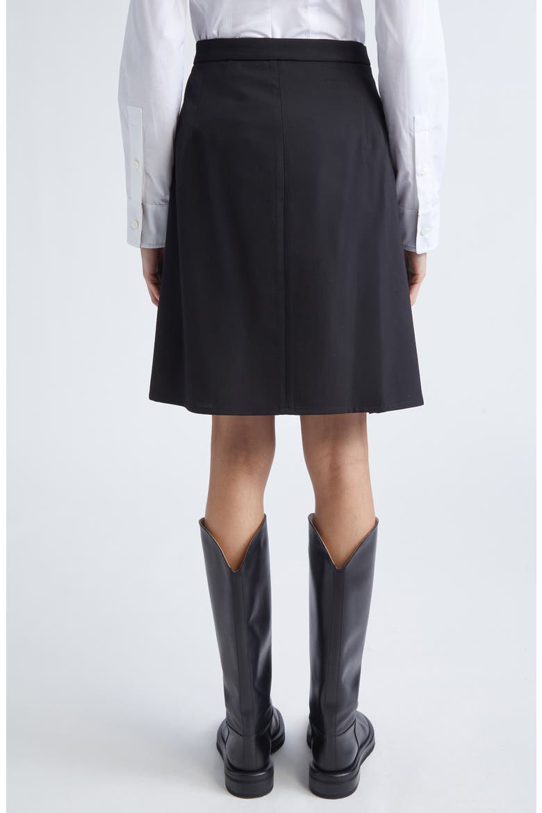 Eleonora Pleated Twill Skirt, Alternate, color, BLACK
