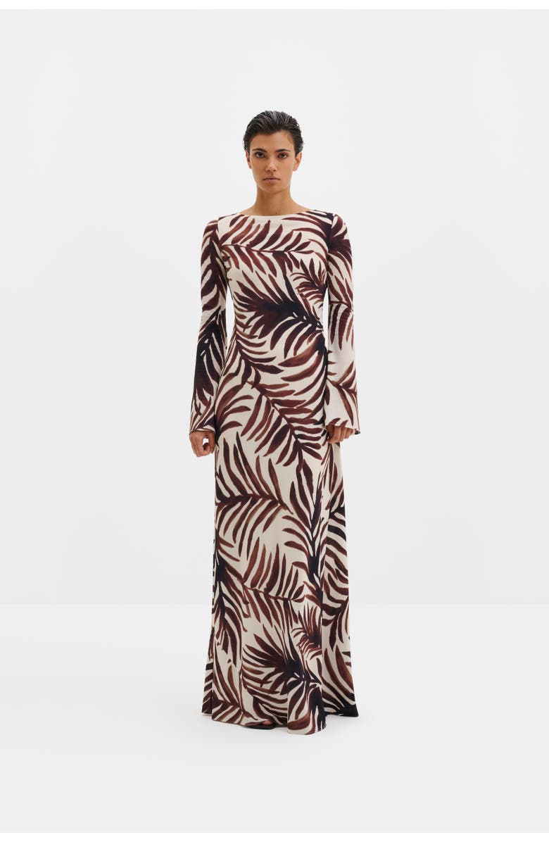 Malina Jennelie Open Back Chiffon Maxi Dress, Main, color, Burnt Leaf