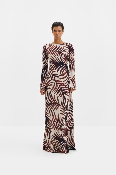 Jennelie Open Back Chiffon Maxi Dress