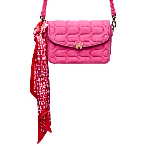 Wolf Mimi Swirl Shoulder Bag With Scarf In Pink Flash