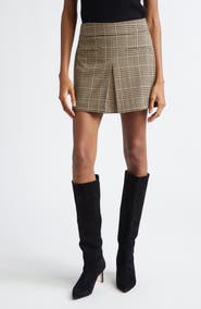 Veronica Beard Pavaline Houndstooth Check Miniskirt