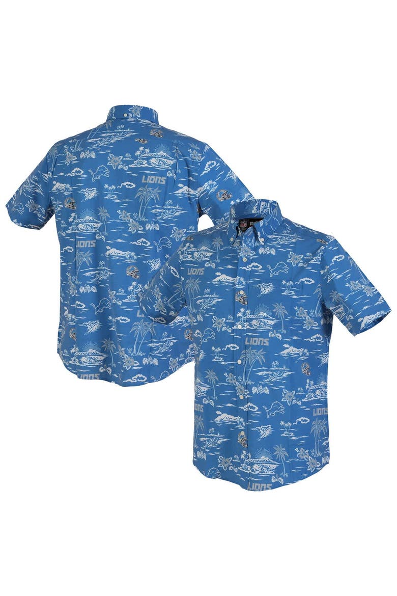 Men's Reyn Spooner Blue Detroit Lions Kekai Performance Button-Down Shirt, Main, color, Blue