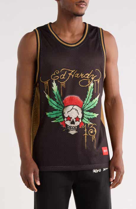 Ed Hardy Rhinestone Skull Graphic Jersey