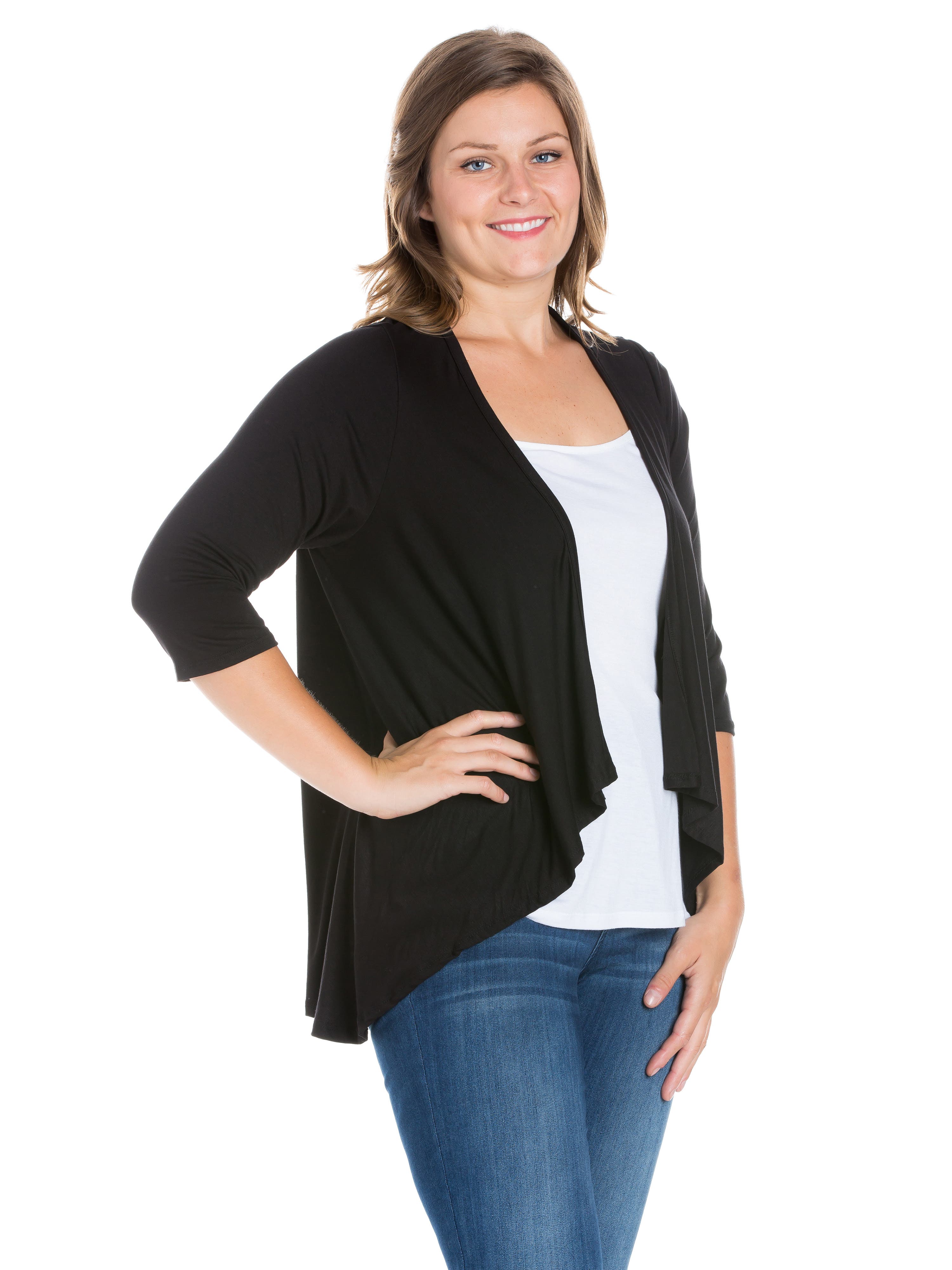 Elbow Length Sleeve Open Cardigan - image 2