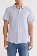 Joe's Stripe Cotton Seersucker Short Sleeve Button-Up Shirt