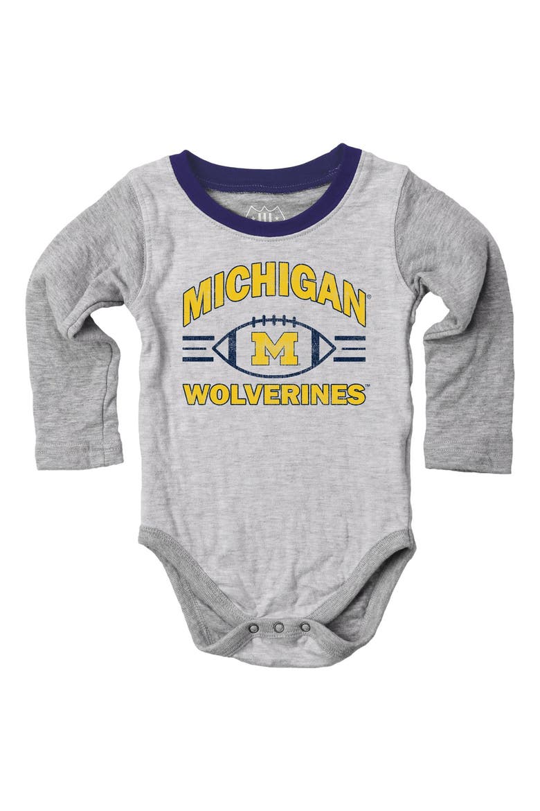 Infant Wes & Willy  Heather Gray Michigan Wolverines Jie Jie Hopper Set, Main, color, Heather Gray