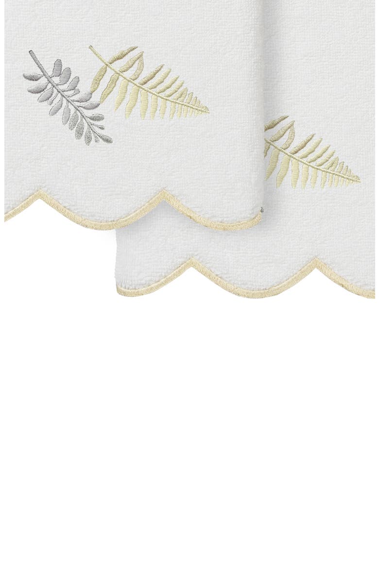 Fern Toss Scallop Pack of 2 Hand Towels, Alternate, color, WHITE/ BEIGE