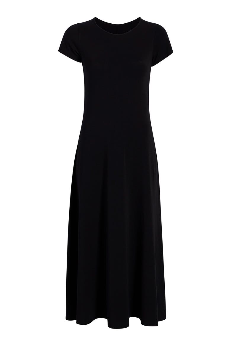 FITTED TEE DRESS, Alternate, color, BLACK