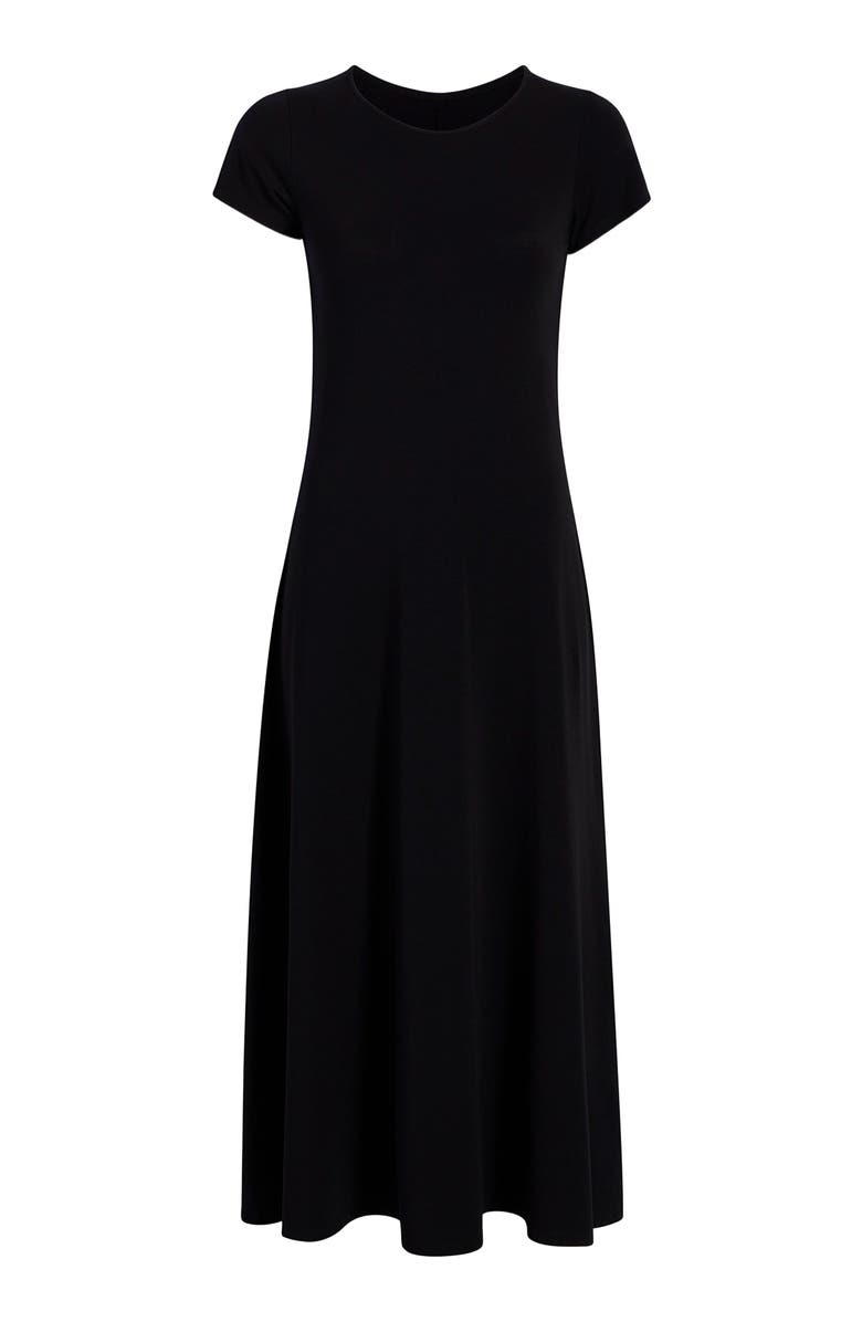 Another Tomorrow FITTED TEE DRESS, Alternate, color, Black