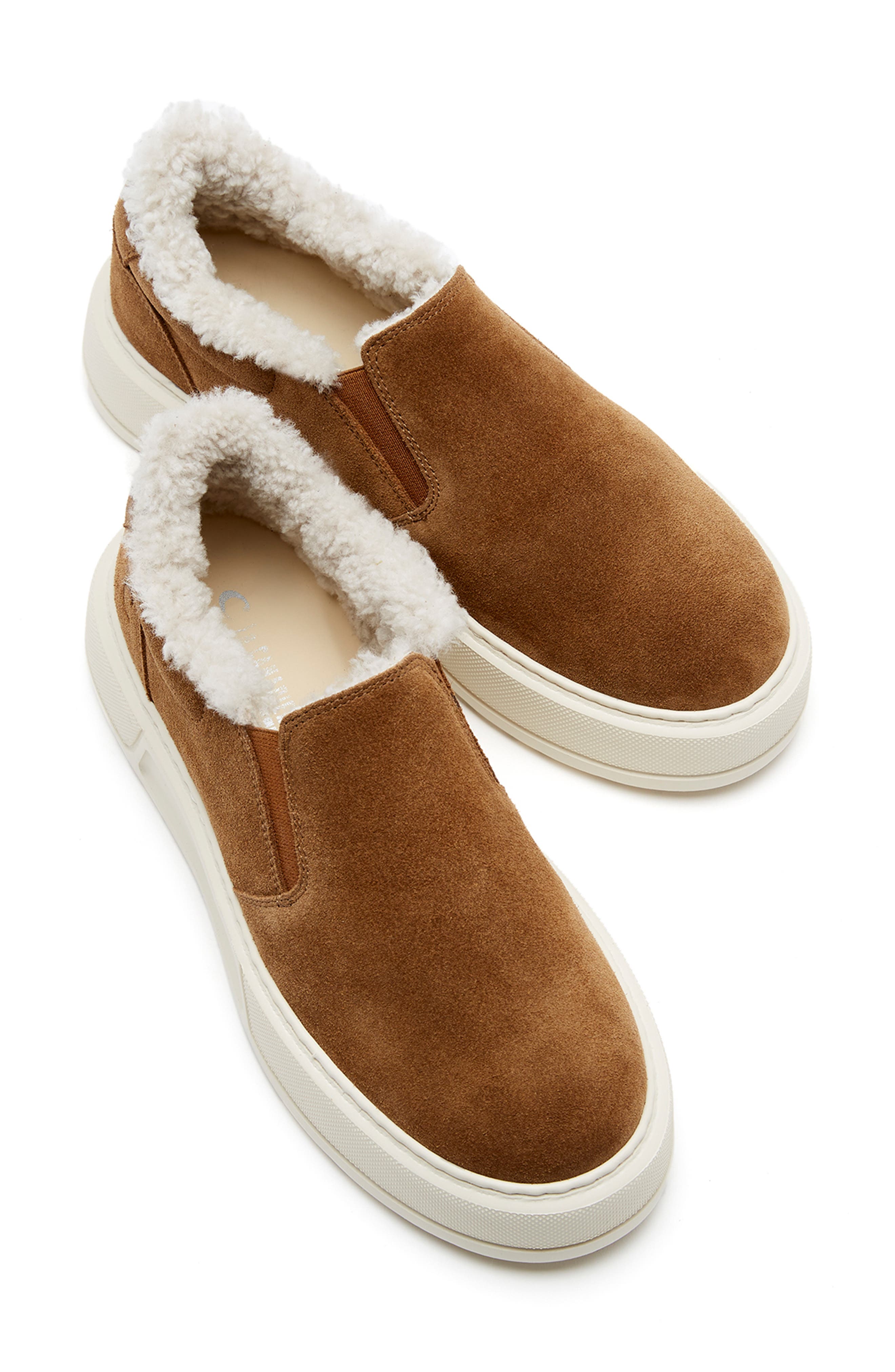 La Canadienne Valerie City Dry<sup>™</sup> Genuine Shearling Lined Waterproof Slip-On Sneaker, Alternate, color, Toffee Suede