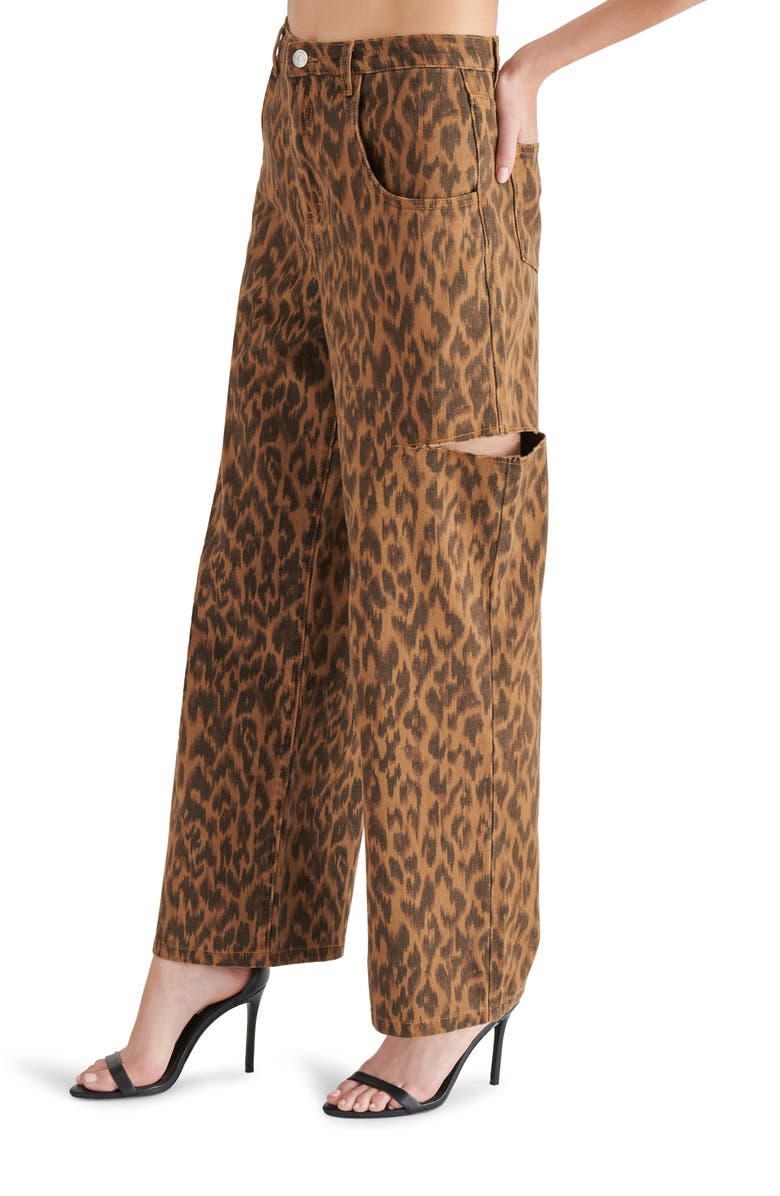 Steve Madden Maise Leopard Print Wide Leg Jeans, Alternate, color, Leopard