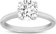 LuvMyJewelry Nyra 14K White Gold Round Lab Grown Diamond Classic Engagement Ring - 1.5 ctw