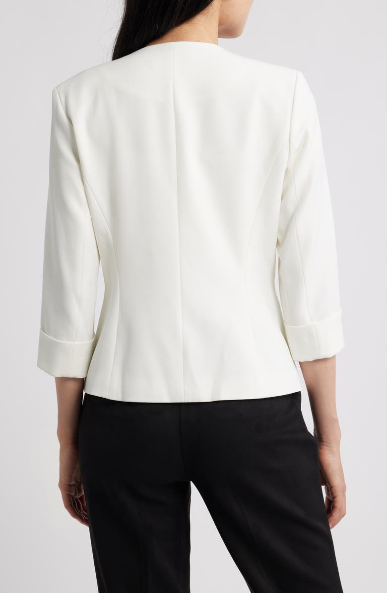 KASPER Stretch Crepe Blazer, Alternate, color, Vanilla Ice