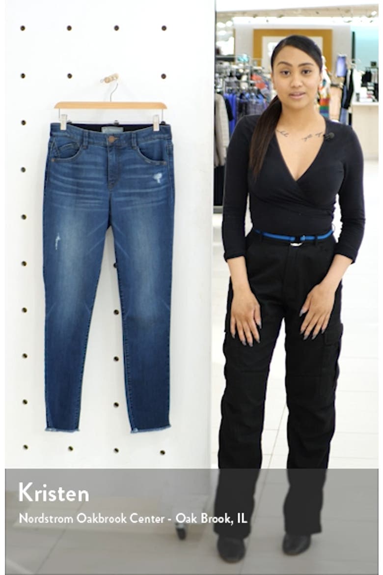 Ab-Solution High Waist Fray Hem Ankle Skinny Jeans (Nordstrom Exclusive) video