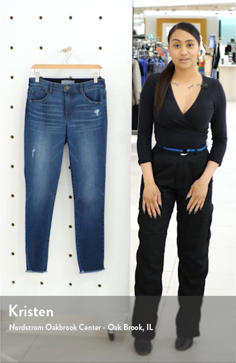 Ab-Solution High Waist Fray Hem Ankle Skinny Jeans, sales video thumbnail