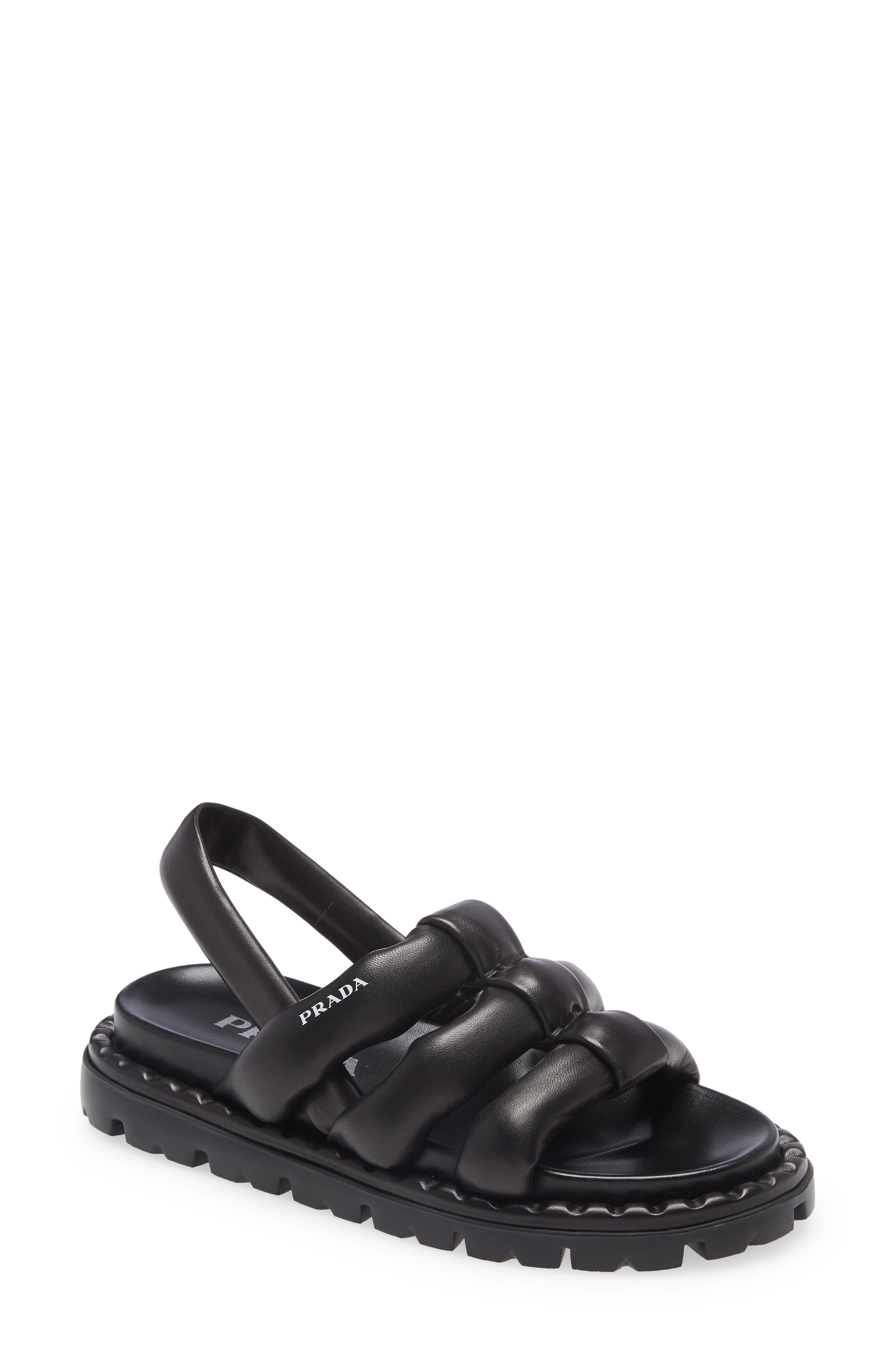 Prada Strappy Slingback Sandal, Main, color, 