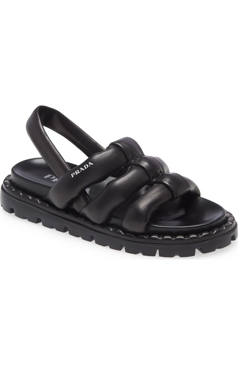 Prada Strappy Slingback Sandal, Main, color,