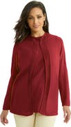 Jessica London Crochet Trim Cardigan