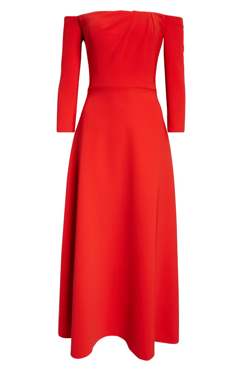Carolina Herrera Off the Shoulder Midi Dress, Alternate, color, 