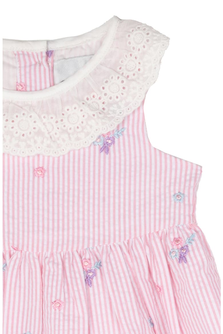 Seersucker Stripe Dress & Bloomers, Alternate, color, PINK