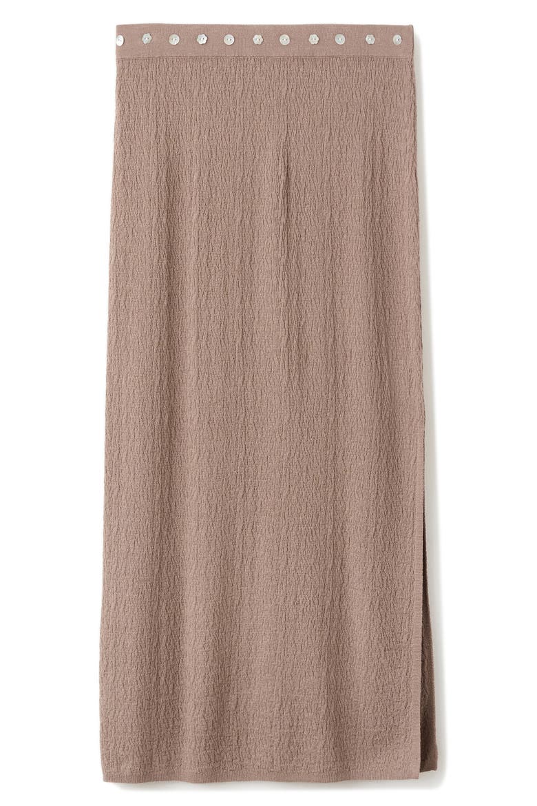 Button Detail Side Slit Maxi Skirt, Alternate, color, MEDIUM BROWN