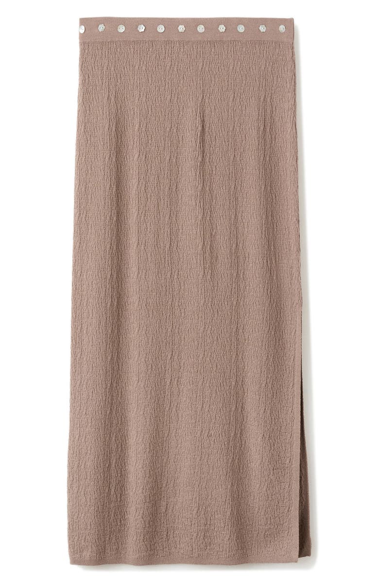 MANGO Button Detail Side Slit Maxi Skirt, Alternate, color, Medium Brown