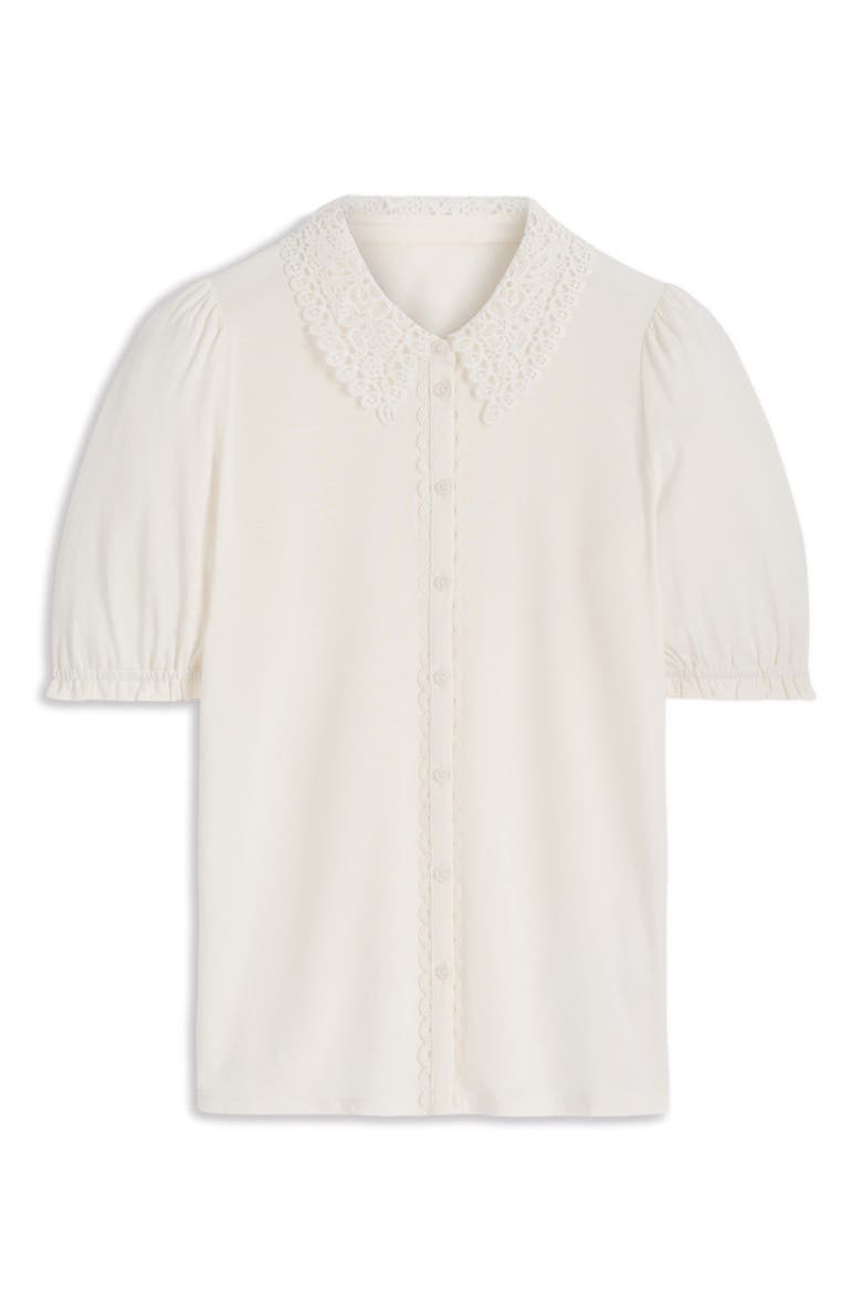 Nessa Broderie Top, Alternate, color, IVORY