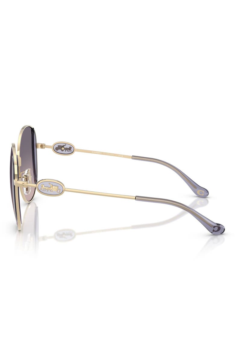 COACH 54mm Gradient Round Sunglasses, Alternate, color, Gold