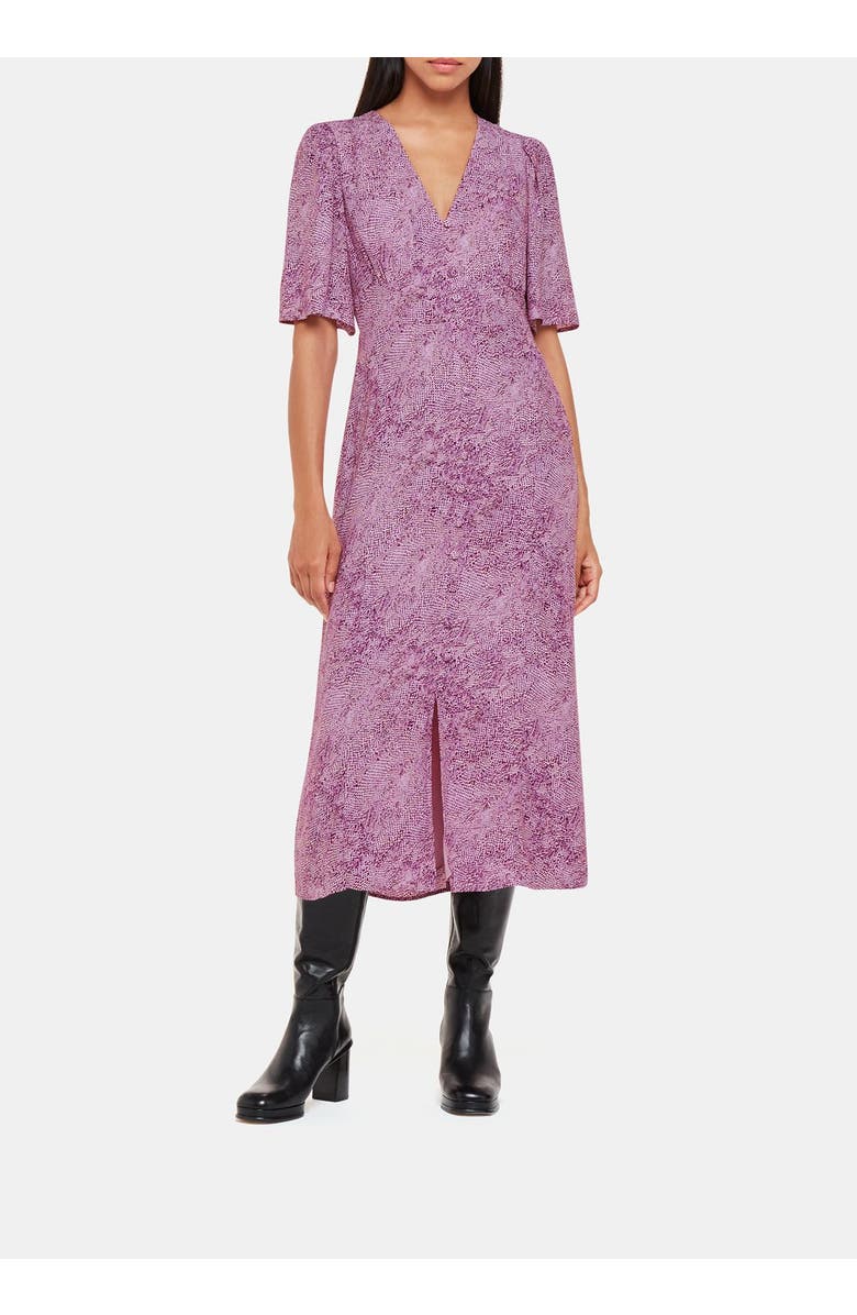 Whistles Diagonal Snake Midi Dress, Alternate, color, Pink/Multi
