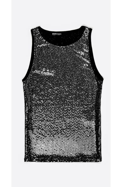 Sequin Sleeveless Top